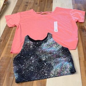 Old Navy Pink and Galaxy Print Kids Tee Set